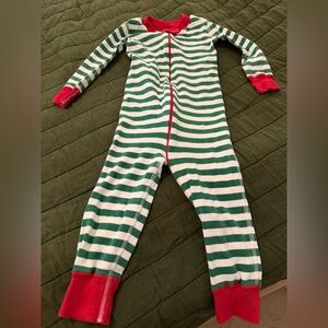 Hanna andersson Striped Green and Red Kids One Piece pajamas